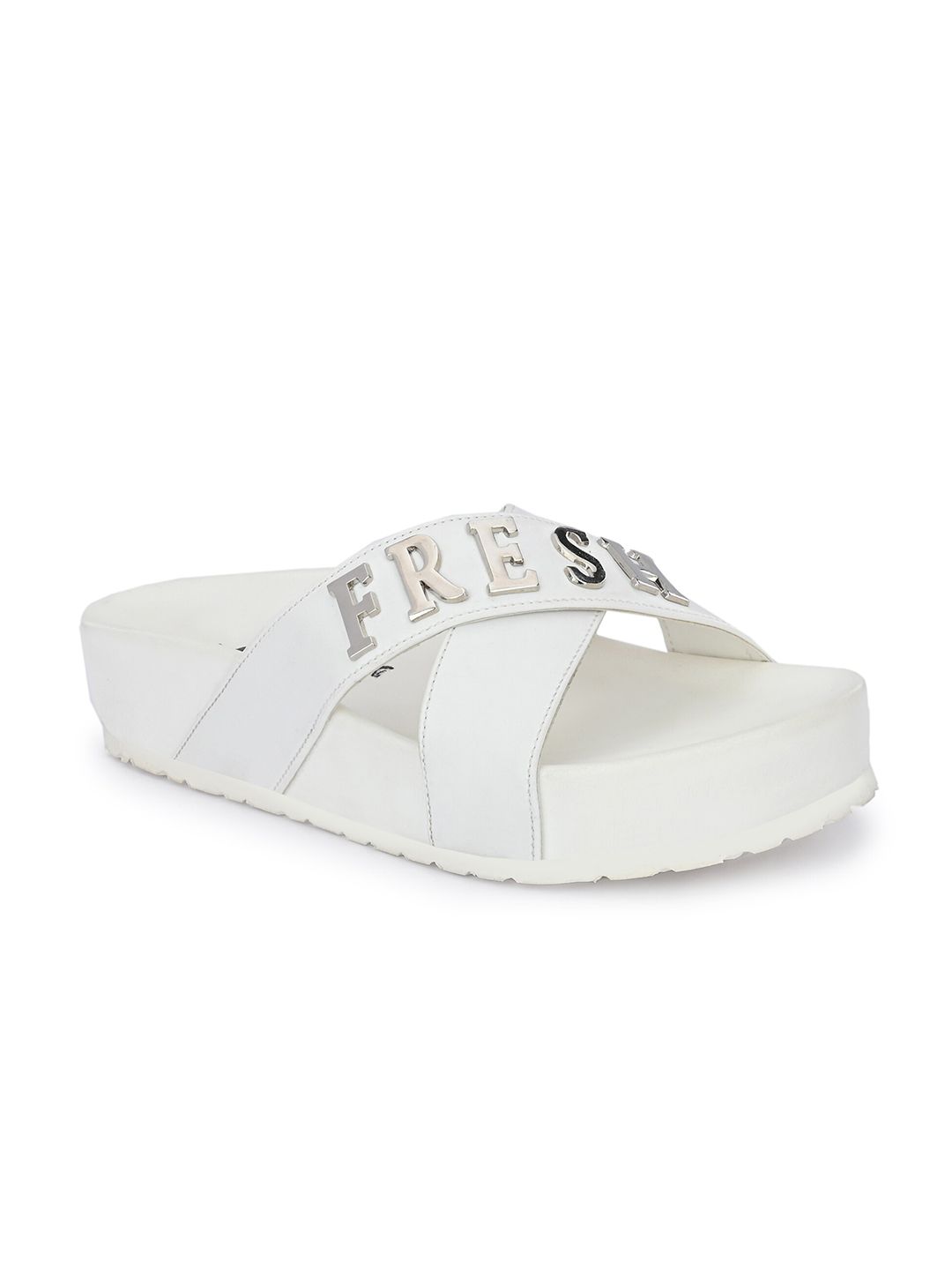 FRESH 1947 FEET Women Embellished Cross Strap Sliders