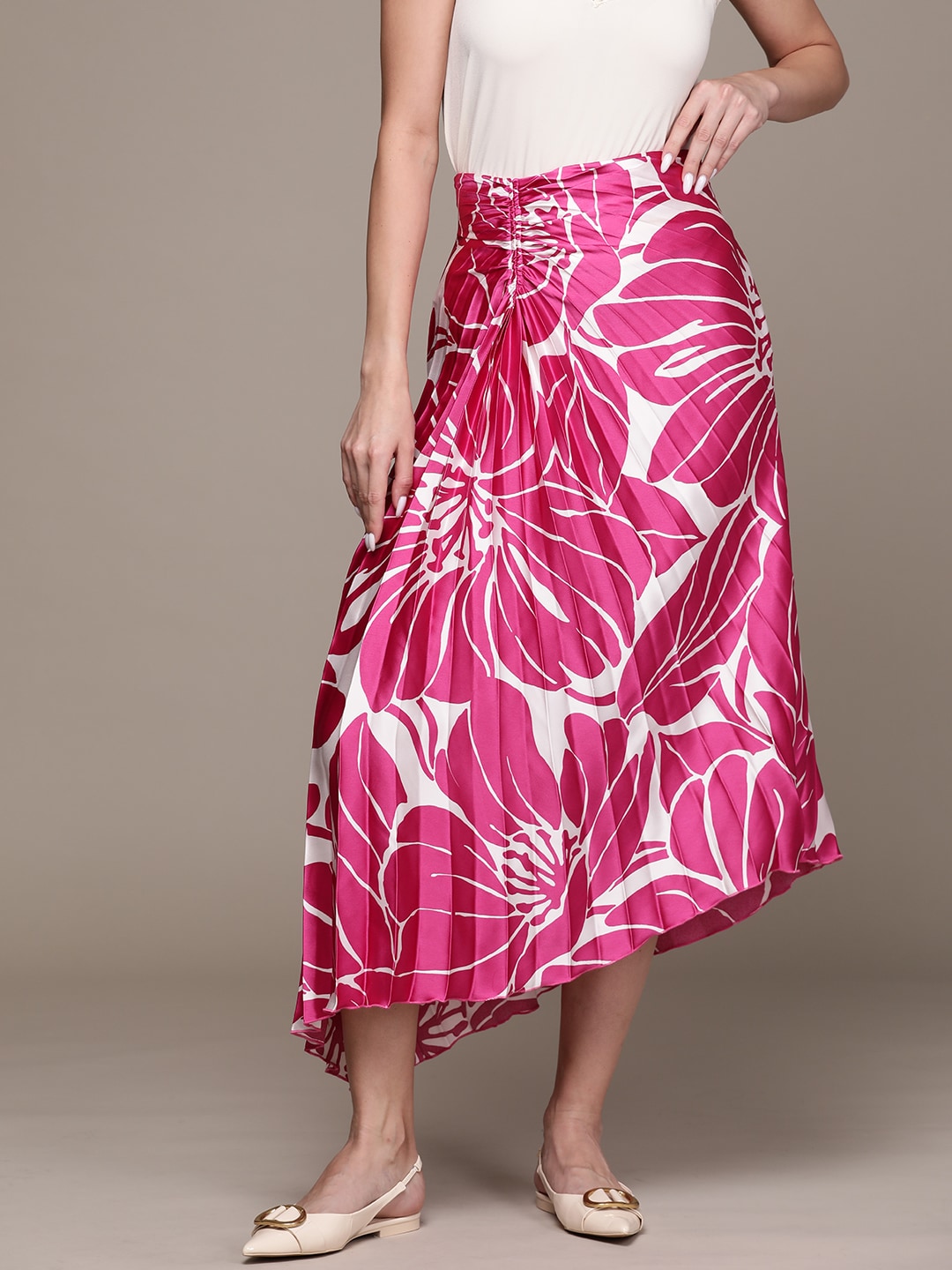 MANGO Women Accordion Pleated A-Line Skirt Price in India