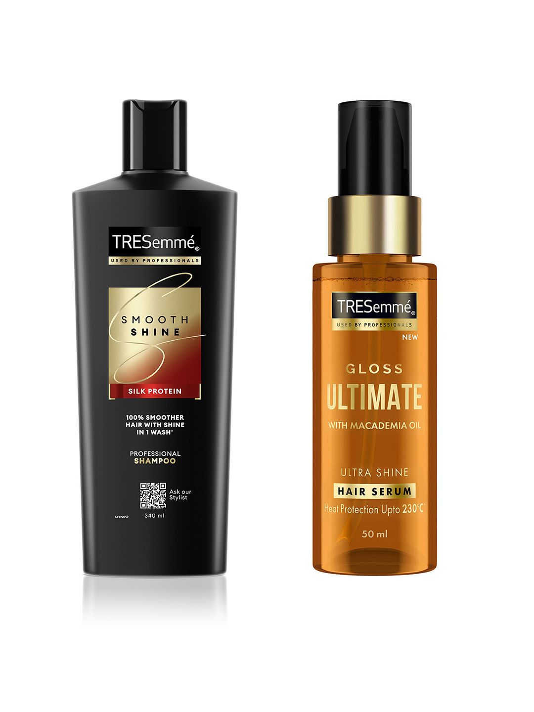 TRESemme TRESemme Smooth & Shine Shampoo 340 ml & Gloss Ultimate Ultra Shine Hair Serum 50 ml