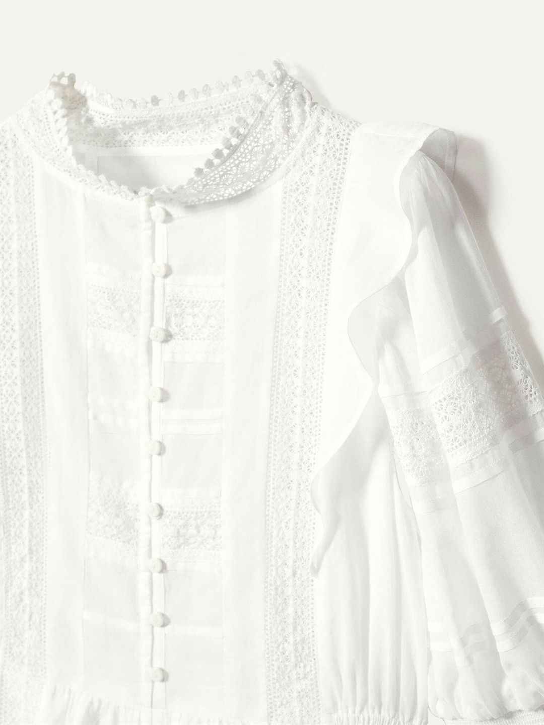 Buy MANGO Puff Sleeves Pure Cotton Embroidered A-Line Mini Dress - Dresses  for Women 23199904 | Myntra