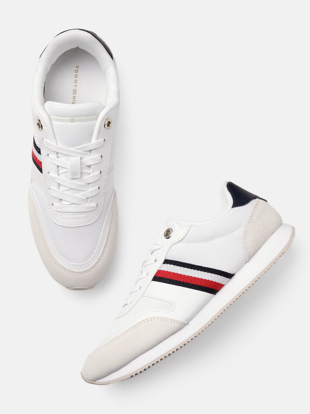 Tommy Hilfiger Women Essential Stripes Runner Woven Design Sneakers