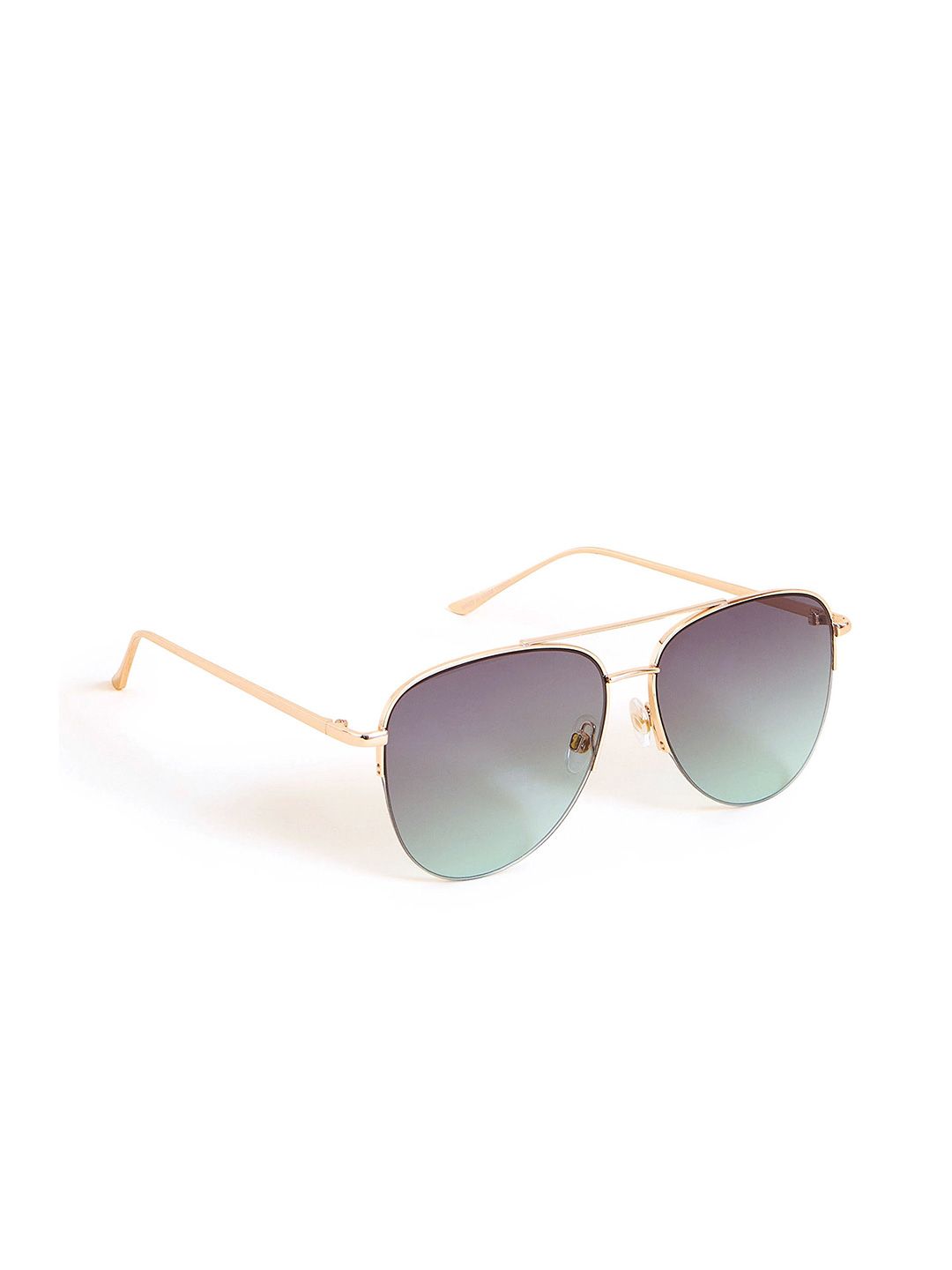 Accessorize London Women Green Half Frame Aviator Sunglasses MA-59301730001