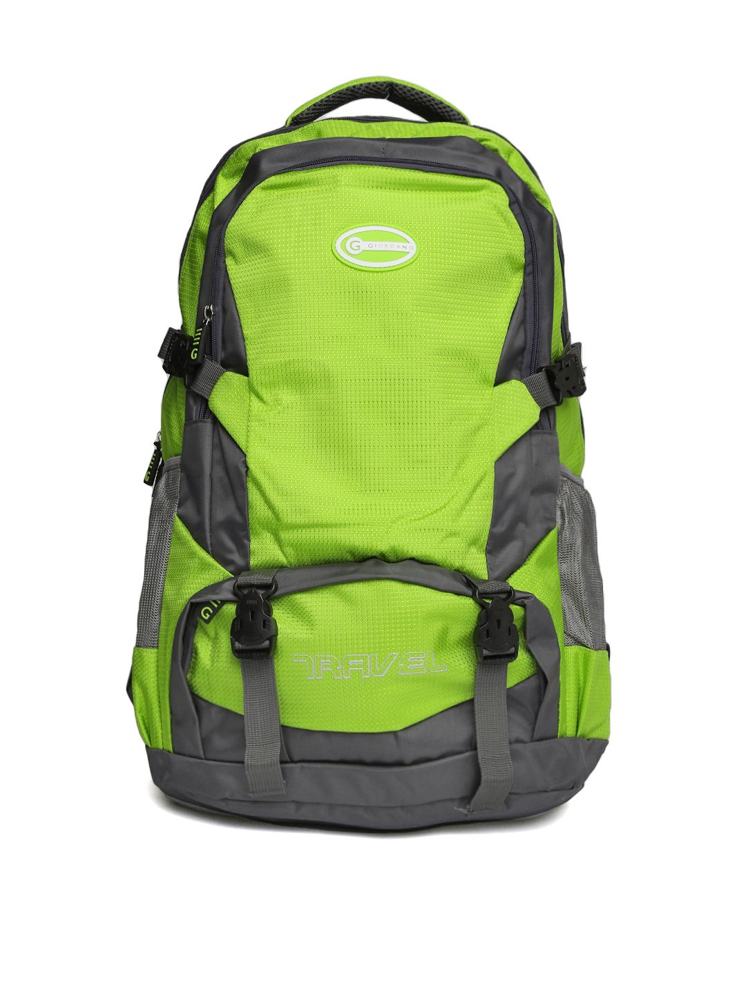 GIORDANO Unisex Fluorescent Green & Grey Backpack Price in India