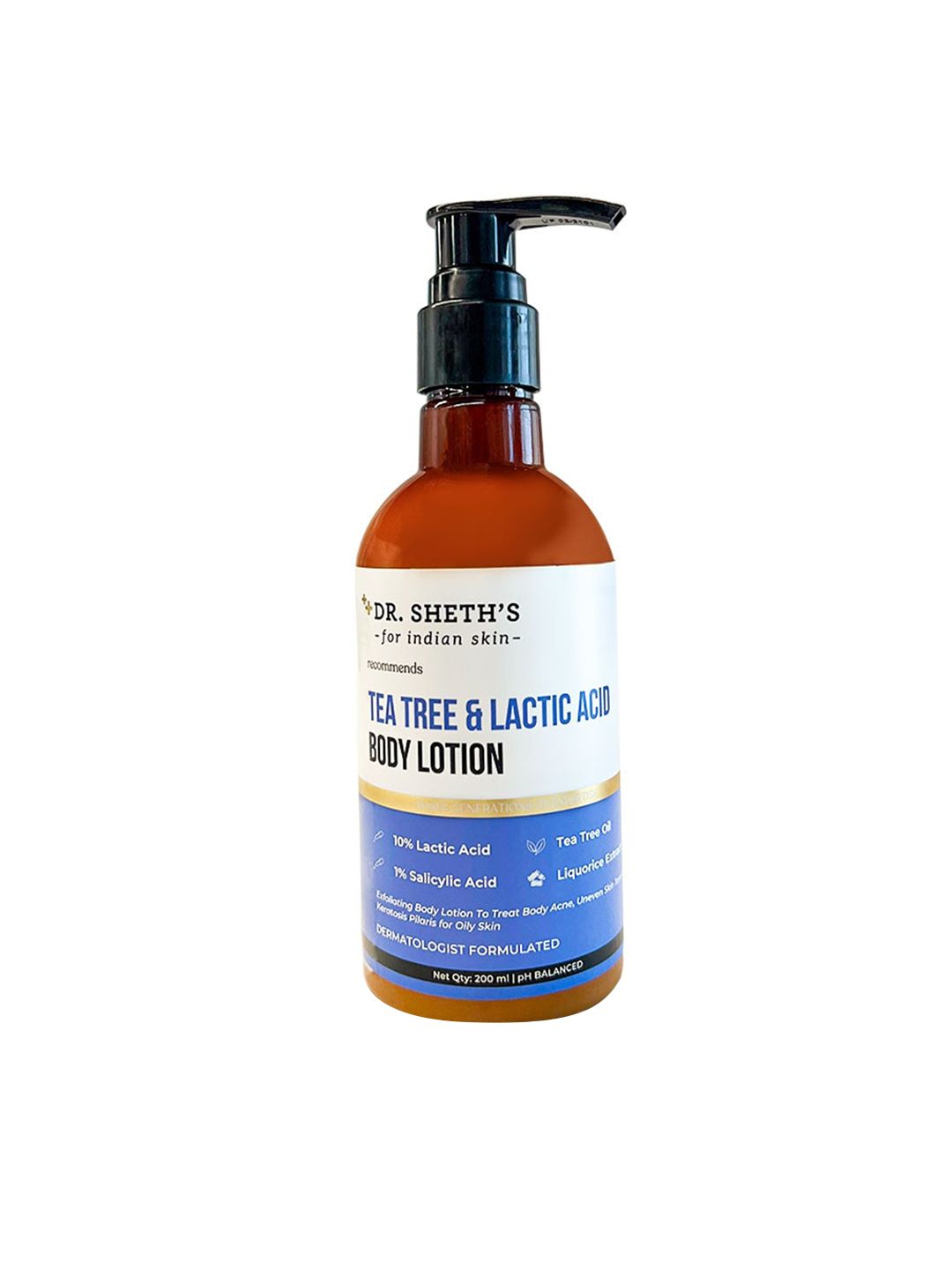 DR. SHETHS Tea Tree & Lactic Acid Body Lotion with Salicylic Acid - 200ml