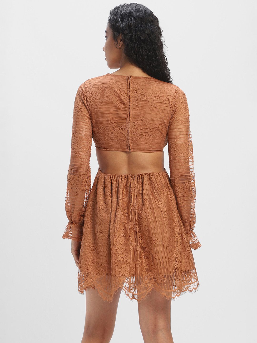 Buy FOREVER 21 Bell Sleeves Lace Empire Dress - Dresses for Women 23217648  | Myntra