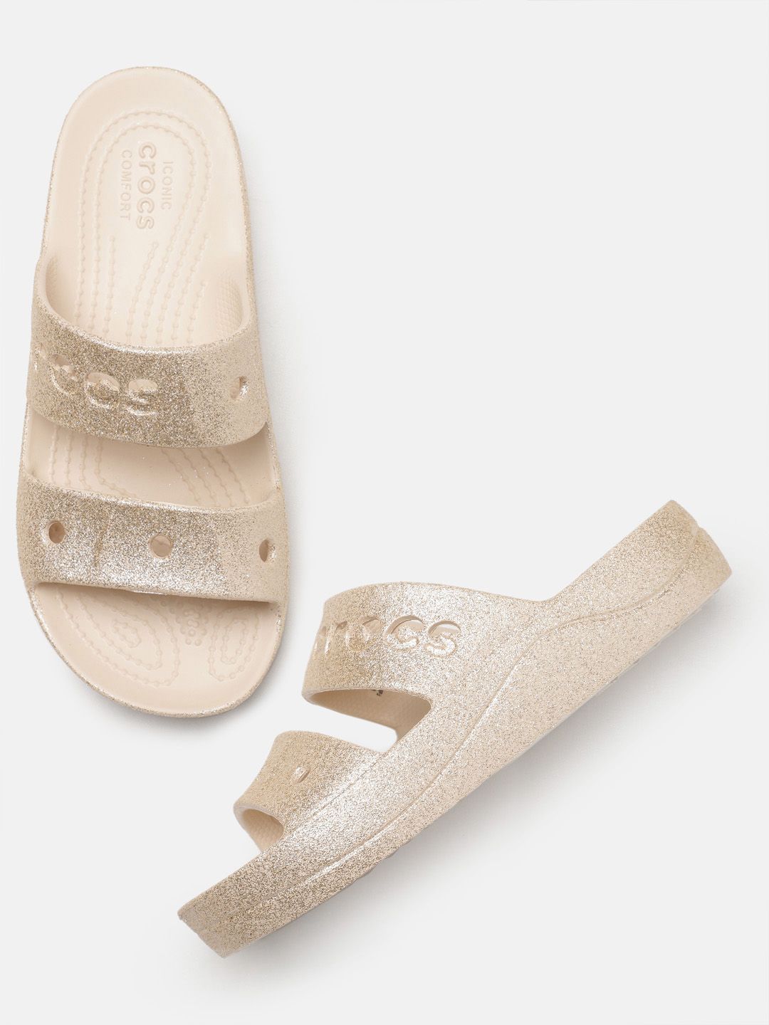 Crocs Women Glitter Embellished Open Toe Flats Price in India
