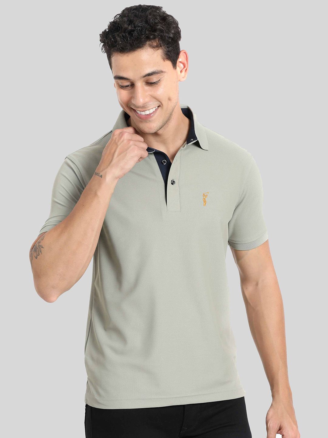 STELLERS Men Regular Fit Polo Collar T-shirt