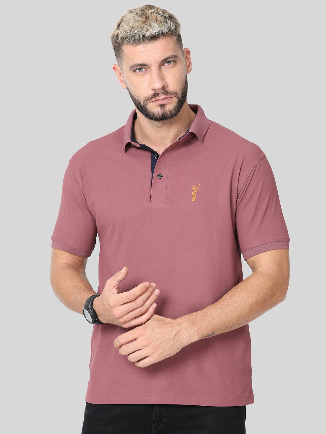 STELLERS Men Regular Fit Polo Collar T-shirt