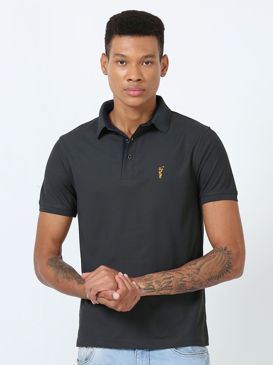 STELLERS Men Regular Fit Polo Collar T-shirt
