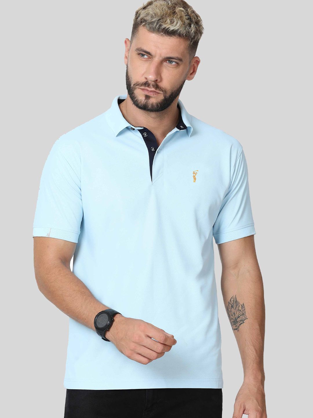 STELLERS Men Regular Fit Polo Collar T-shirt