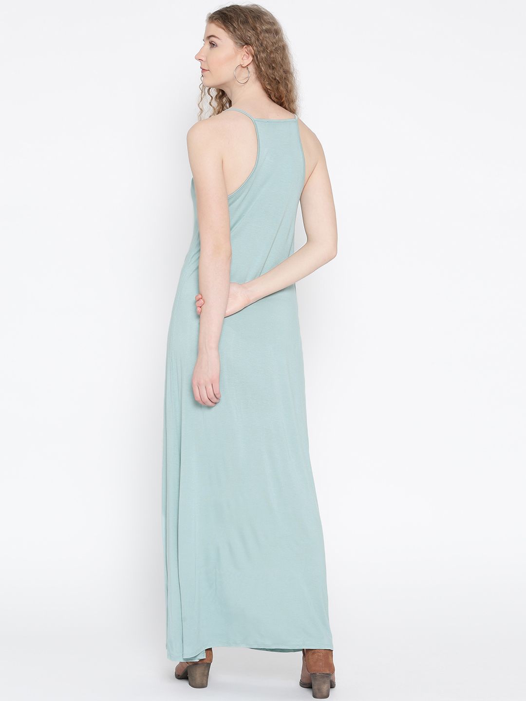 Buy FOREVER 21 Women Sea Green Solid Maxi Dress - Dresses for Women 2326772  | Myntra
