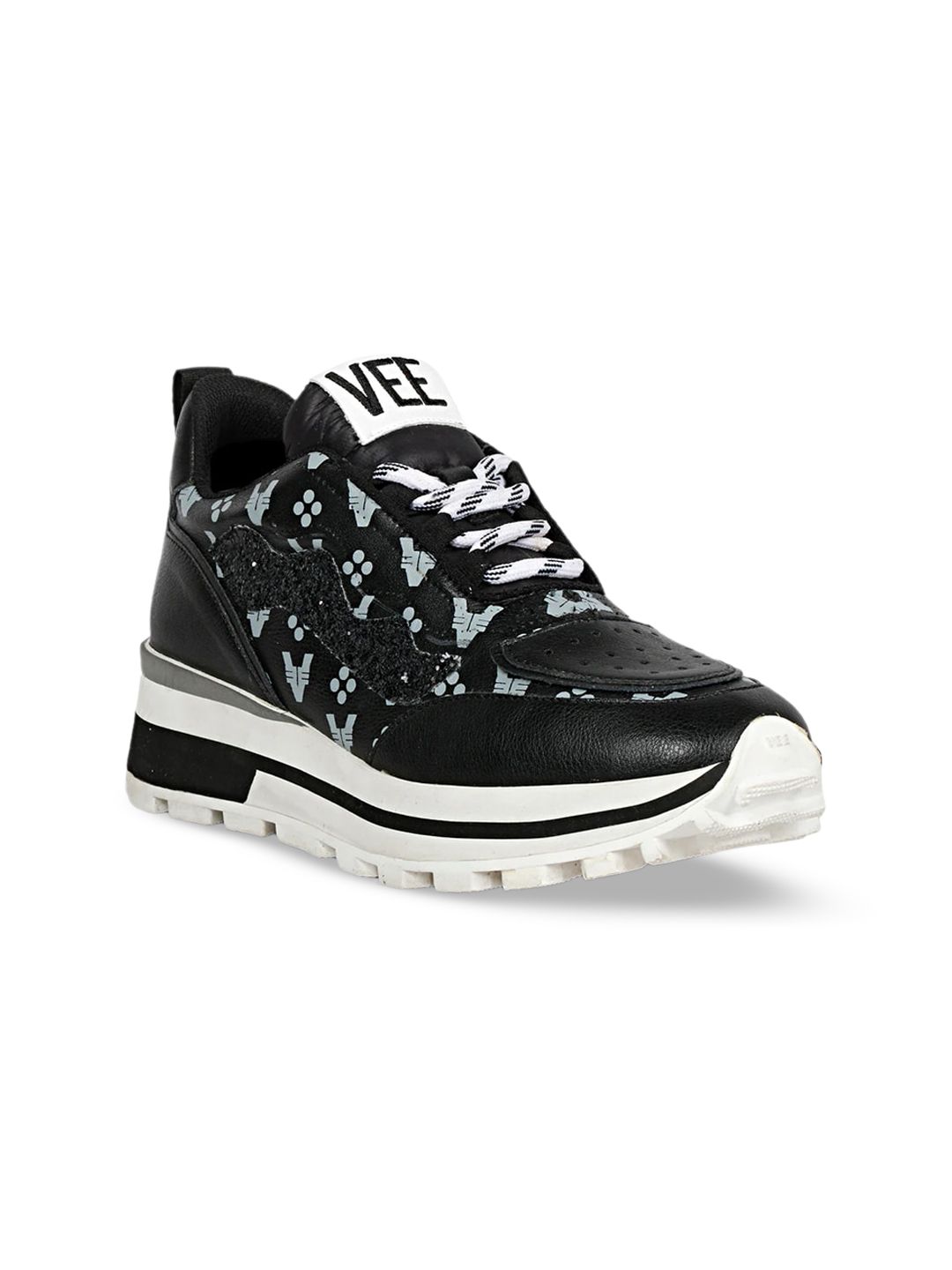 Saint G Women Printed Leather Contrast Sole Sneakers Price in India