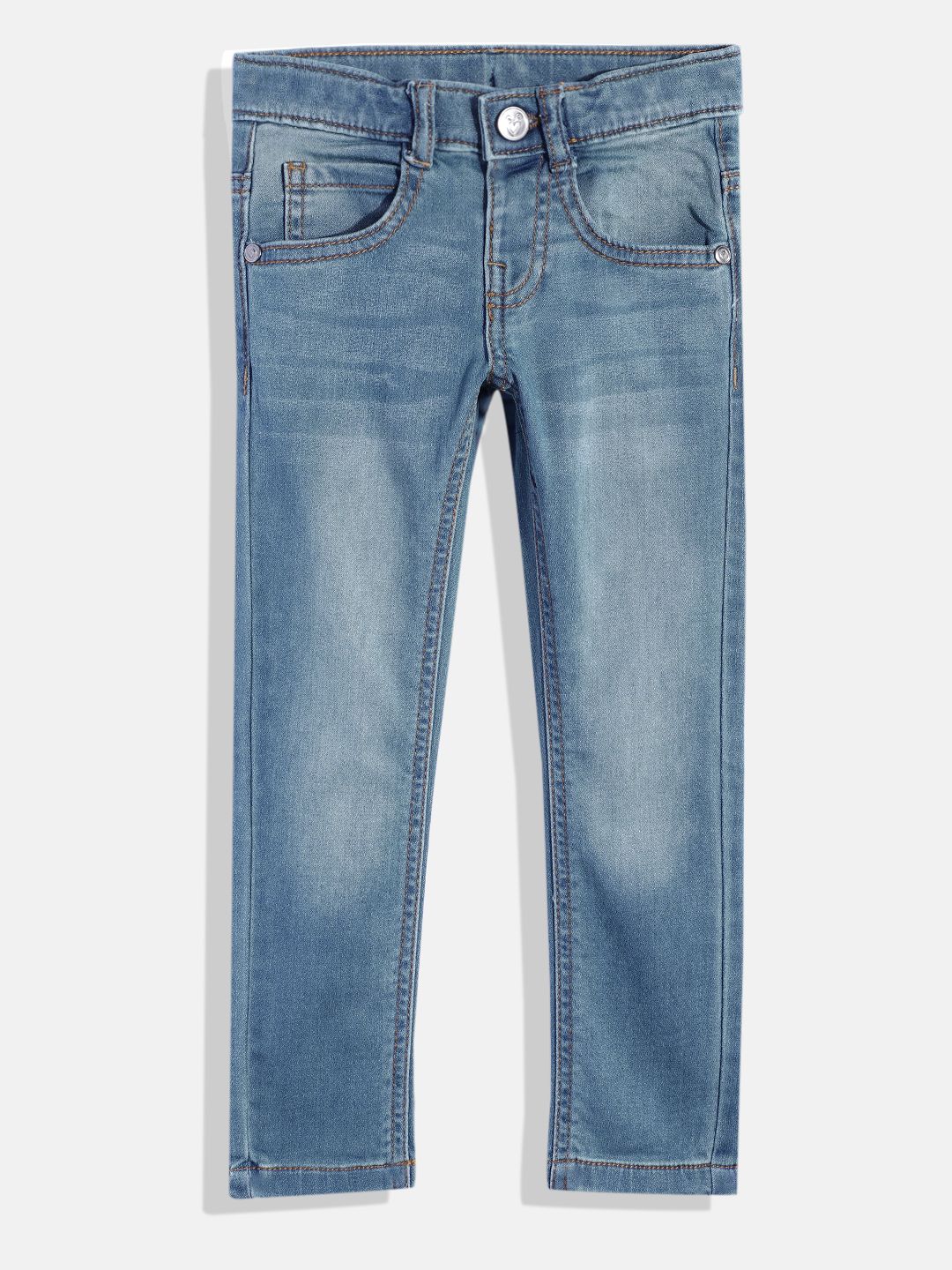 mothercare Girls Skinny Fit Mid-Rise Light Fade Stretchable Jeans