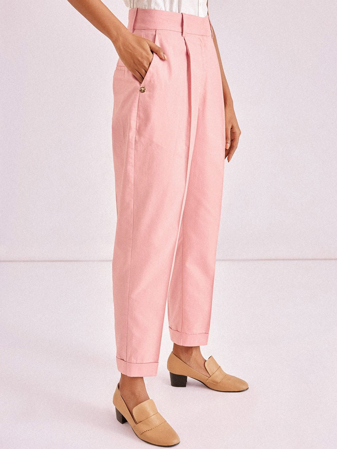 The Label Life Women High-Rise Tapered Fit Trousers Price in India
