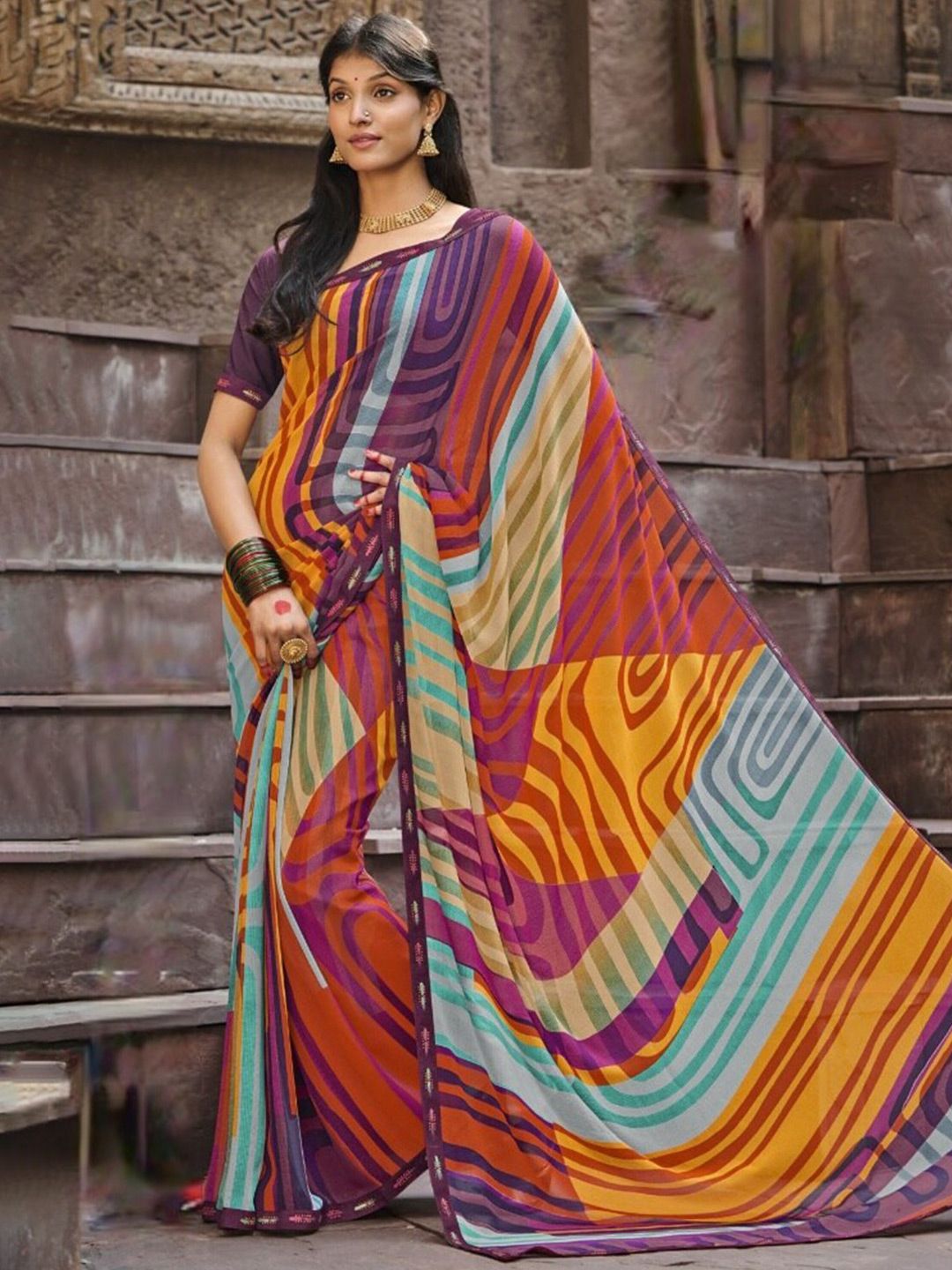 Laxmipati Laxmipati Abstract Printed Saree