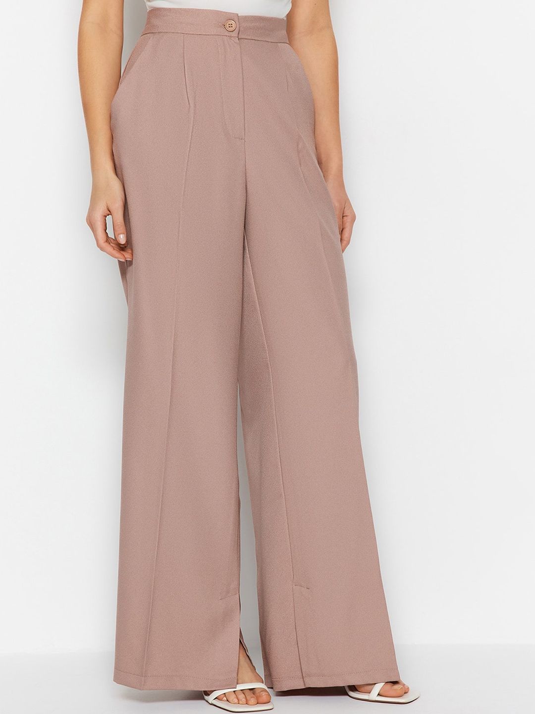 Trendyol Women Mid-Rise Comfort Parallel Trousers Price in India