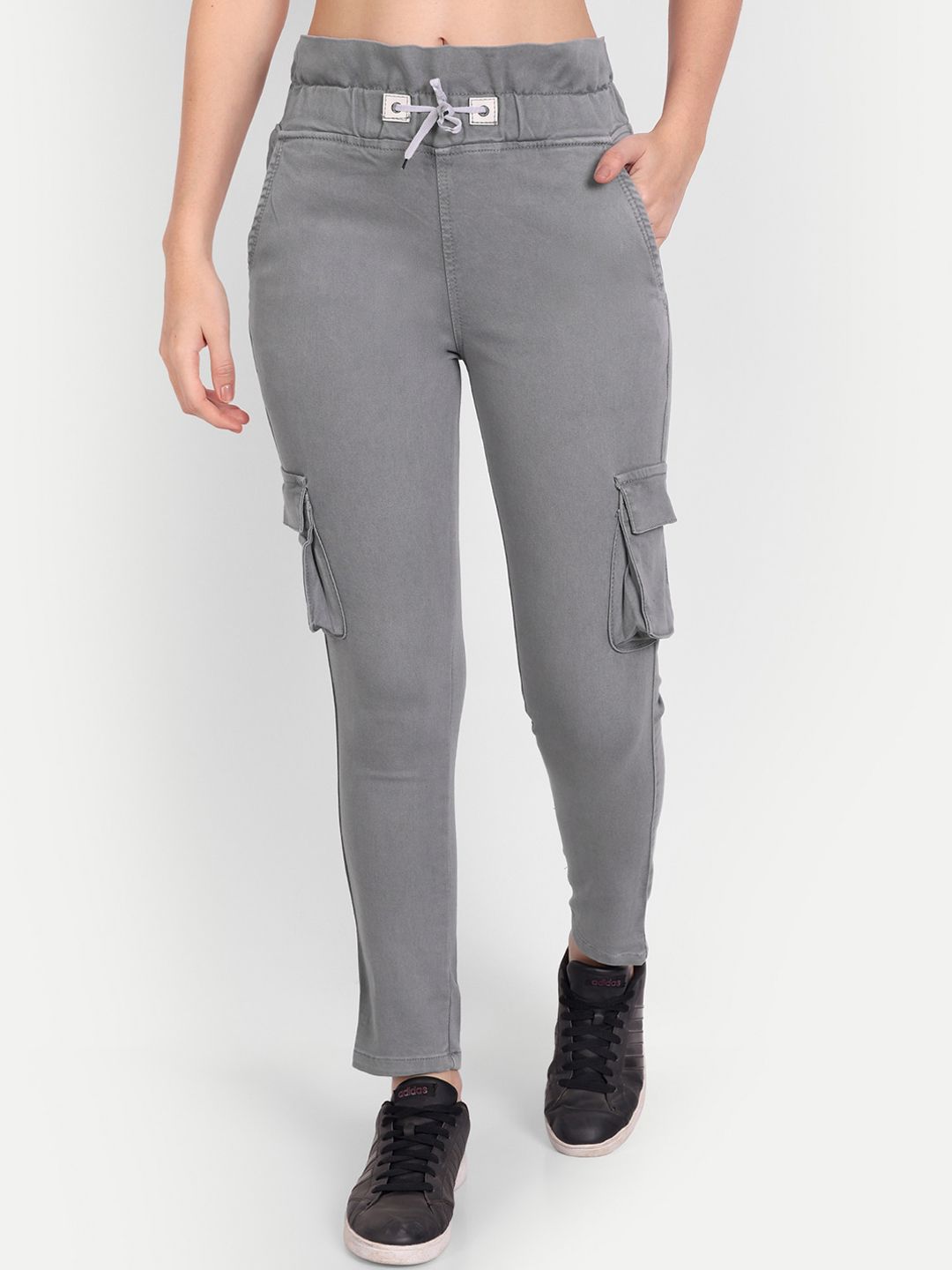 BAESD Women Grey Relaxed Cargos Trousers Price in India