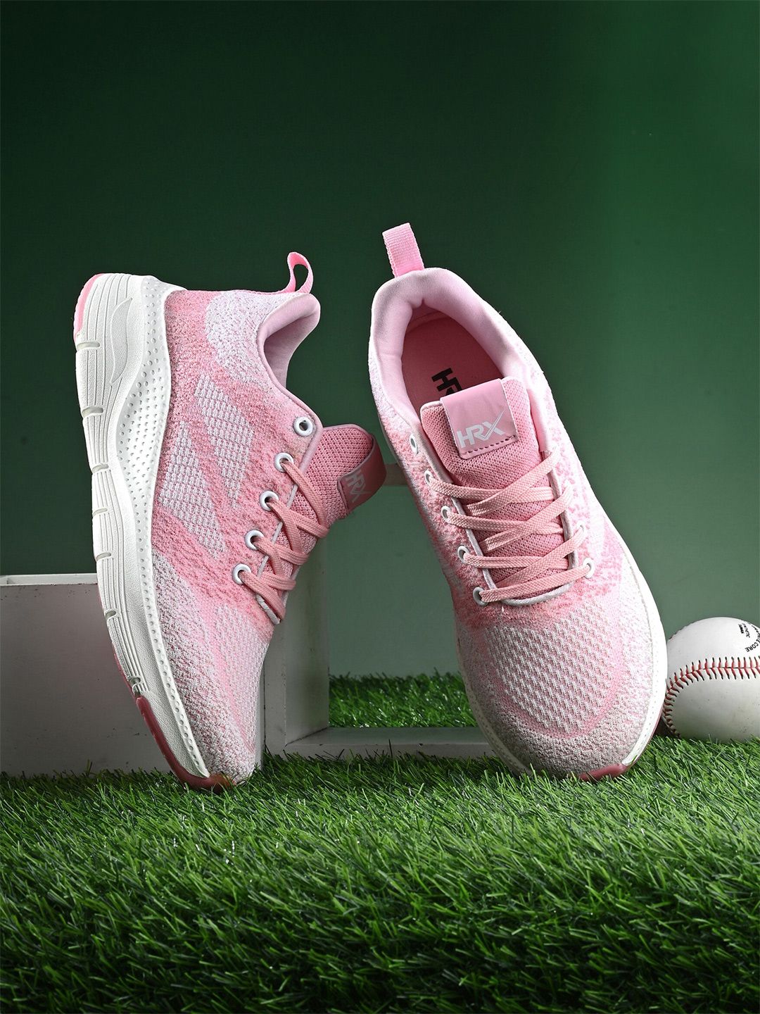 HRX by Hrithik Roshan Women Pink And White Memory Foam Non-Marking Running Shoes