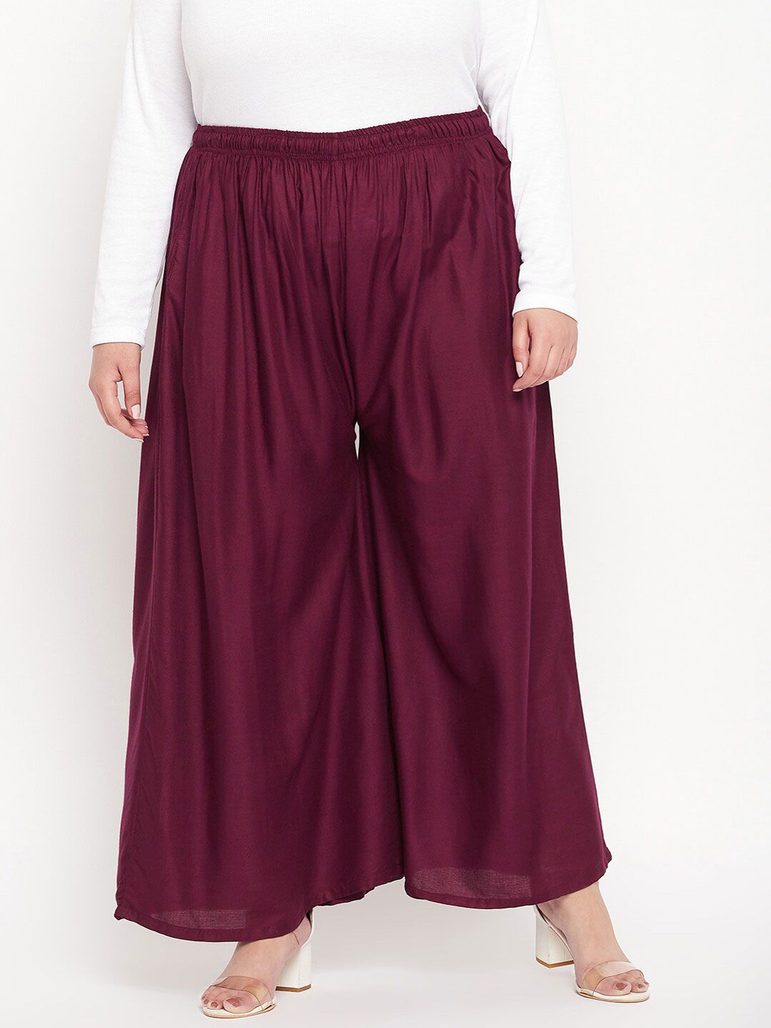 CLORA CREATION PLUS Women Flared Palazzos