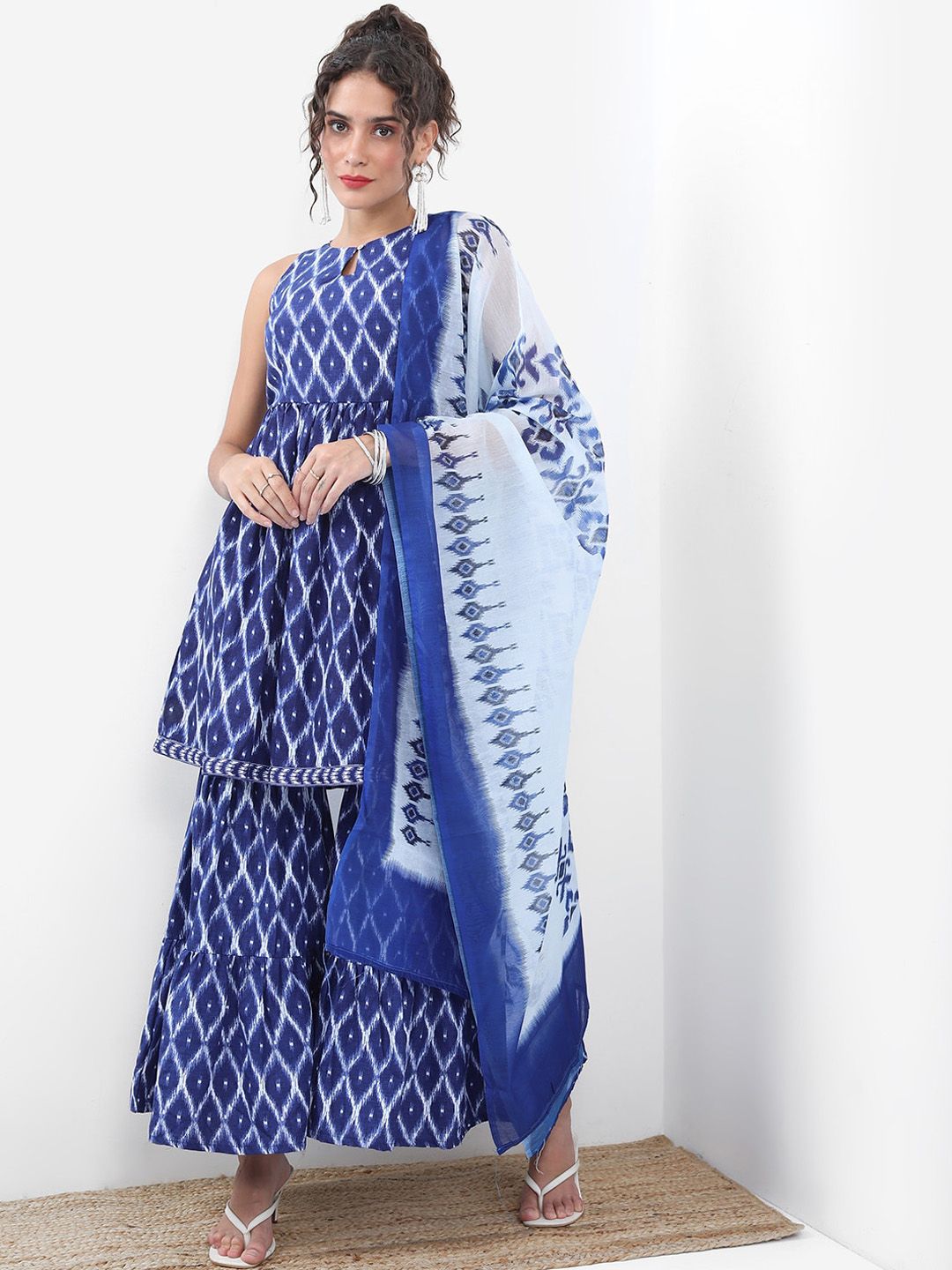 KETCH Printed Regular Kurta & Sharara & With Dupatta Price in India