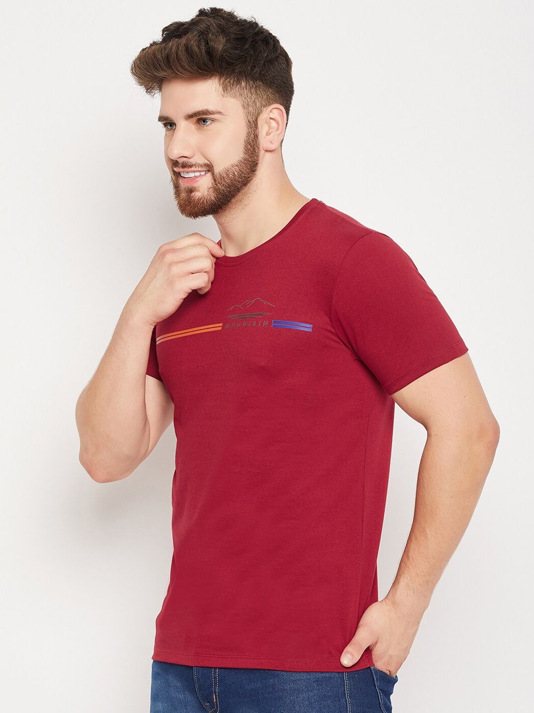 Mast & Harbour Round Neck Cotton T-shirt