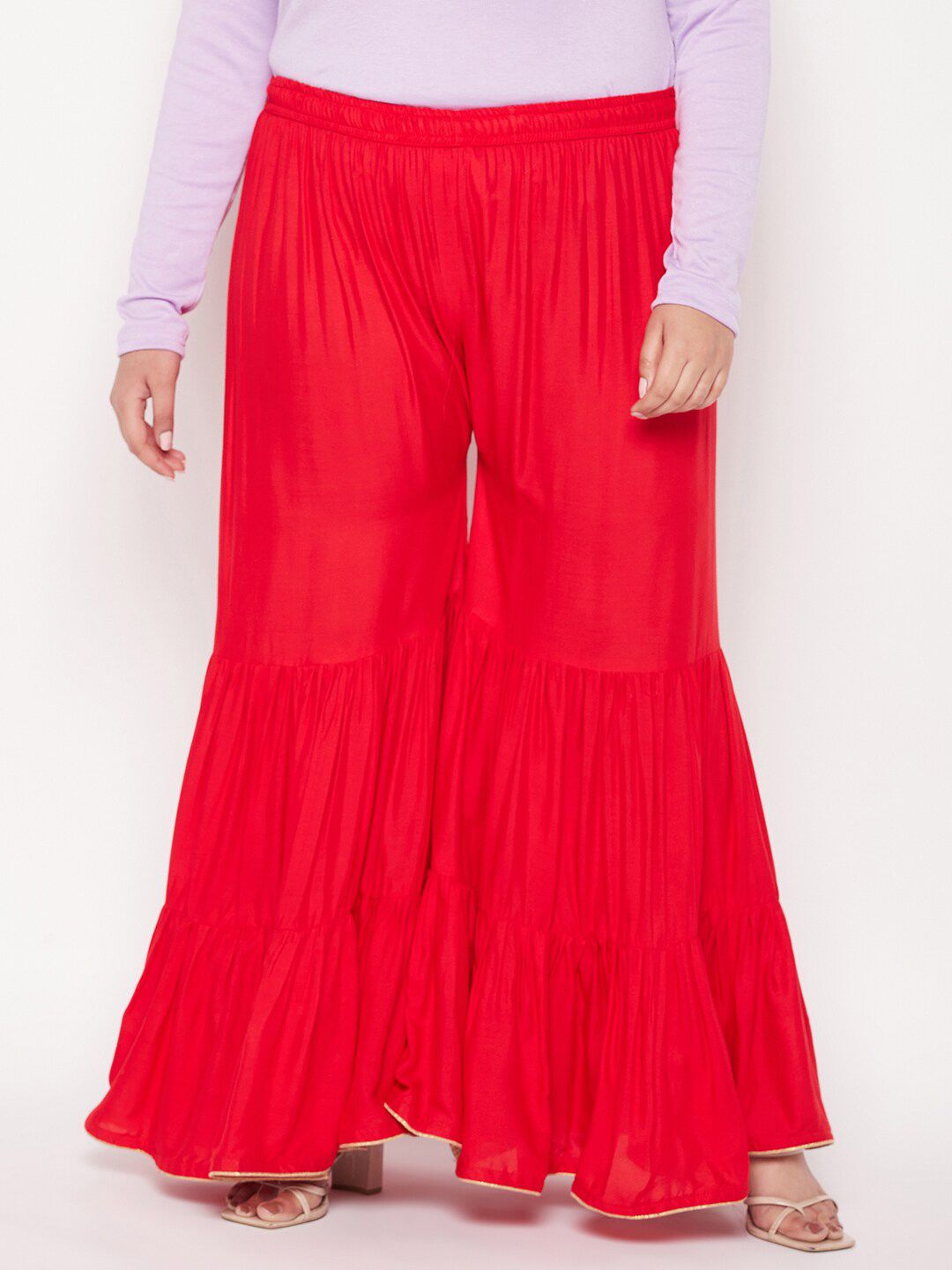 CLORA CREATION PLUS Women Flared Palazzos