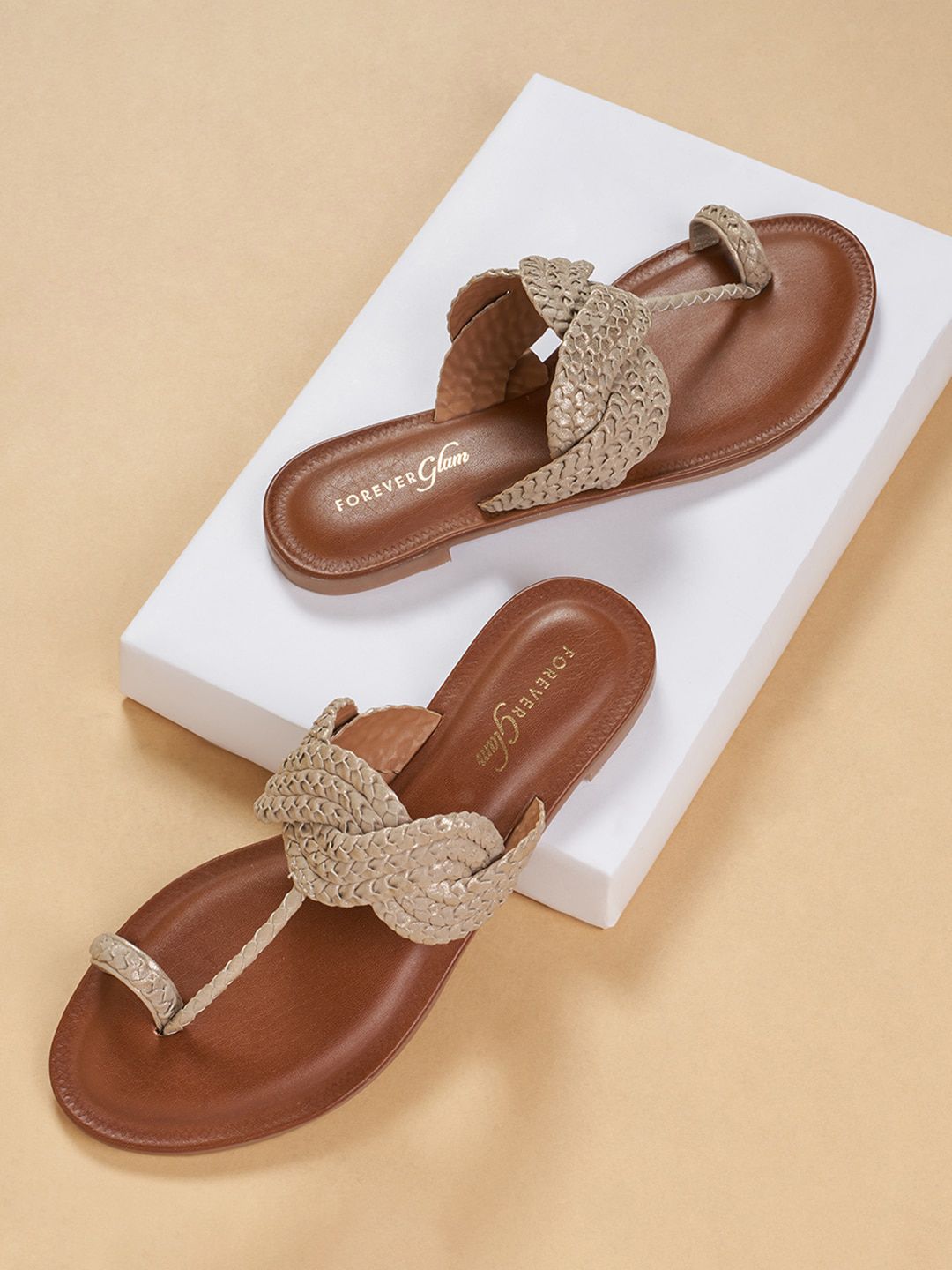 Forever Glam by Pantaloons Braided T-Strap Flats Price in India