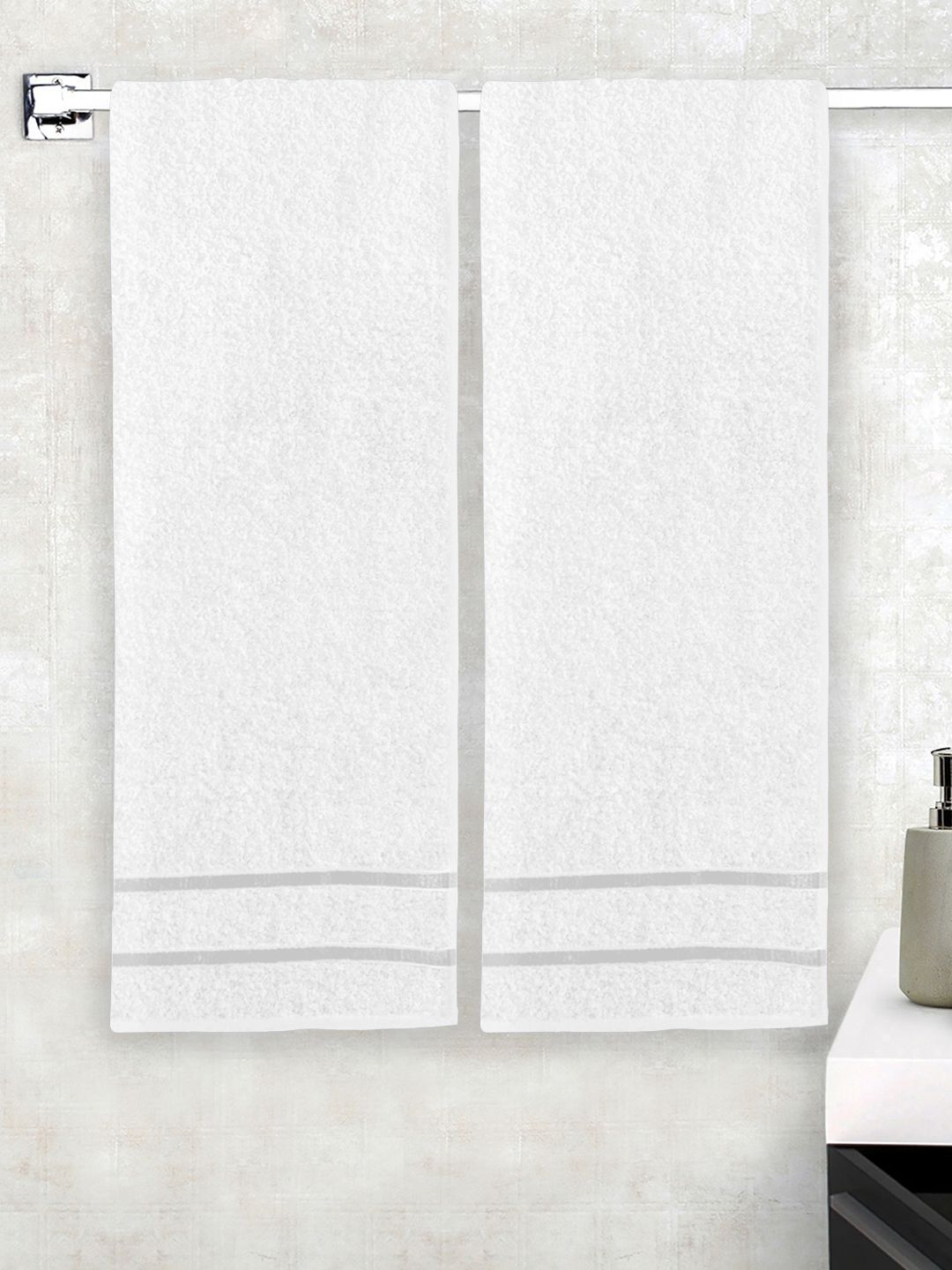 Story@home White 100% Cotton Bath Towel -set of 2 Price in India