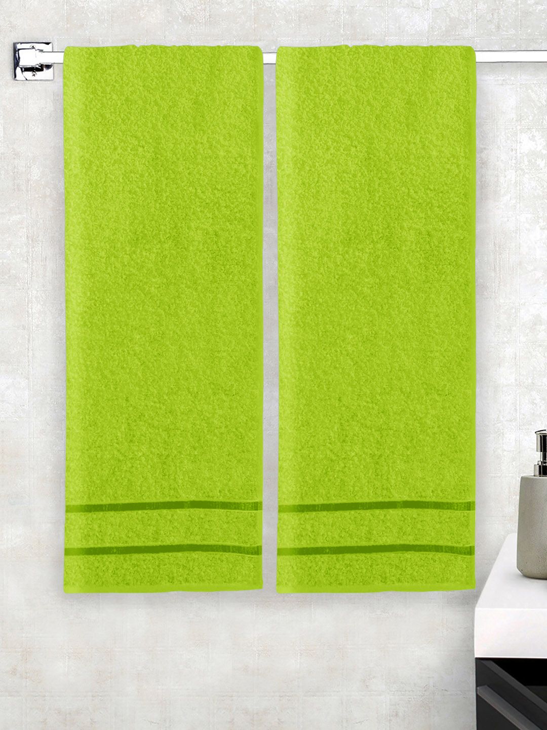Story@home Green 100% Cotton Bath Towel -set of 2 Price in India