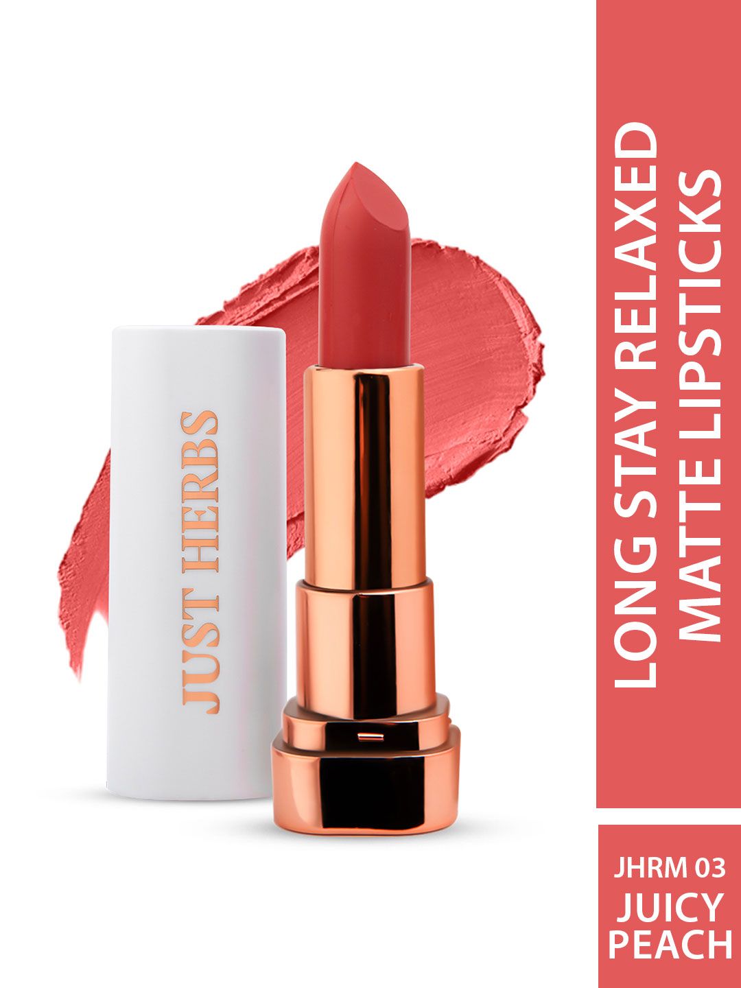 Just Herbs Long Stay & High Pigmented Relaxed Matte Lipstick - Juicy Peach03