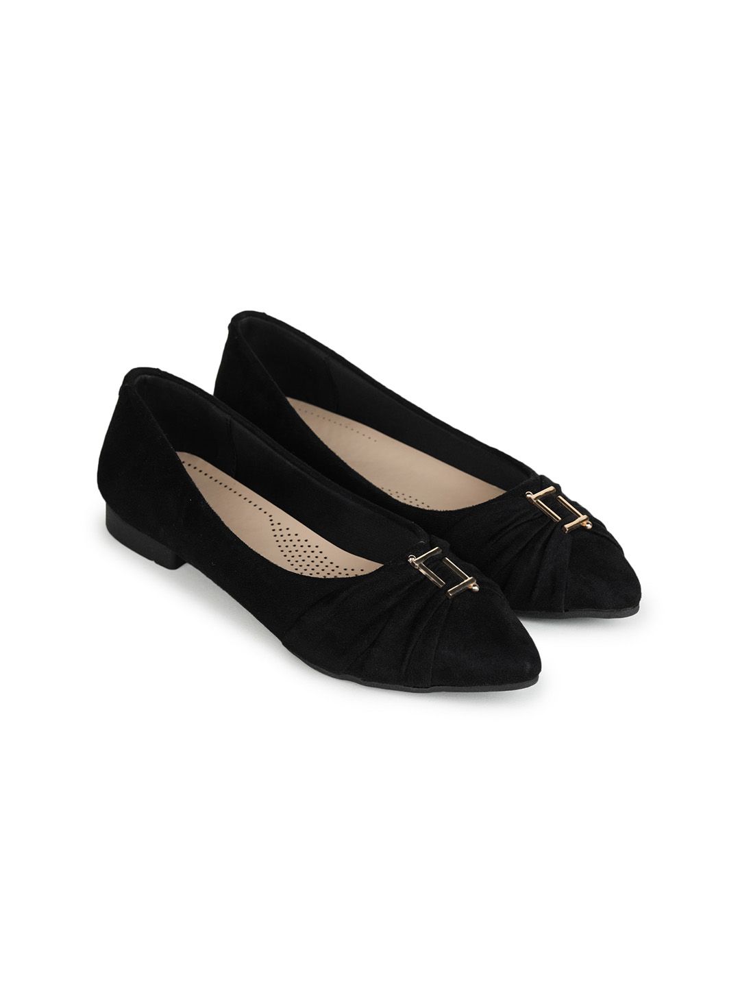 Shezone Women Black Ballerinas with Bows Flats Price in India