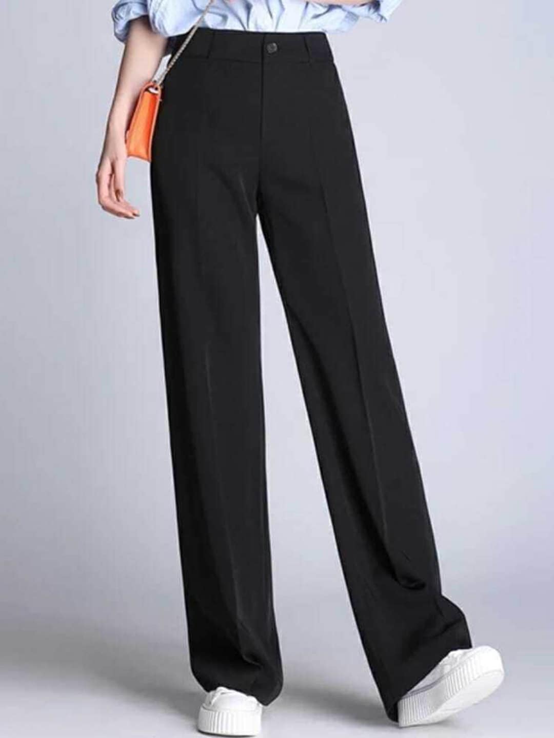 Next One Women Relaxed Straight Leg High-Rise Formal Trousers Price in India