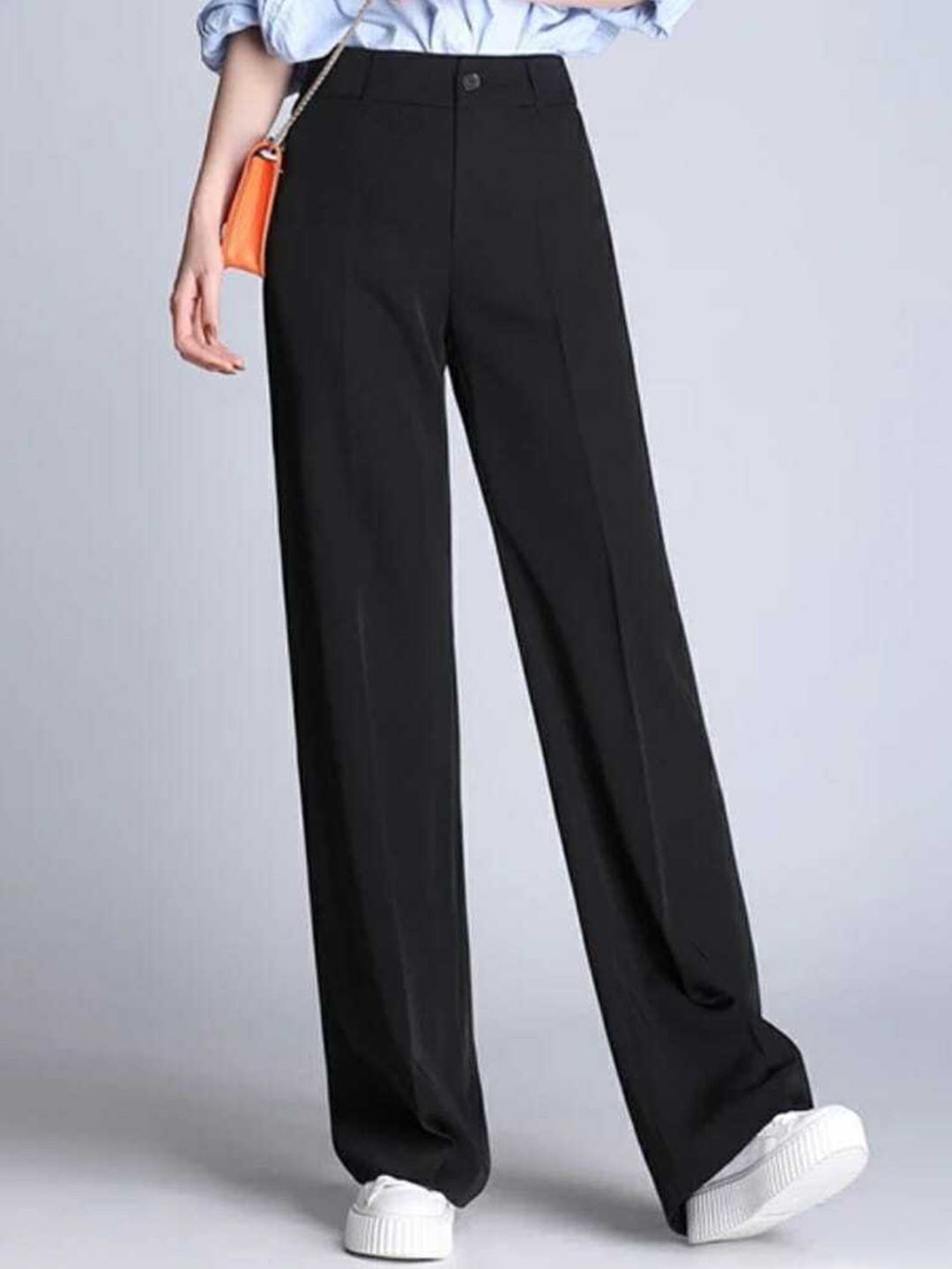 Next One Women Relaxed Straight Leg Loose Fit High-Rise Easy Wash Trousers Price in India