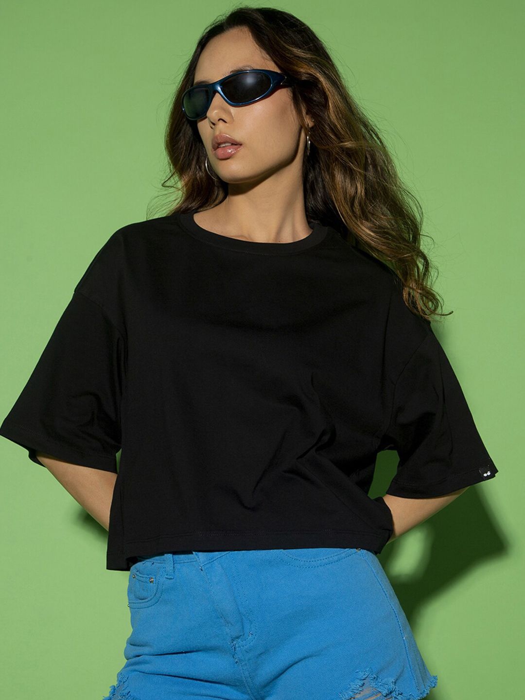 Bewakoof Black Flared Sleeves Cotton Top Price in India