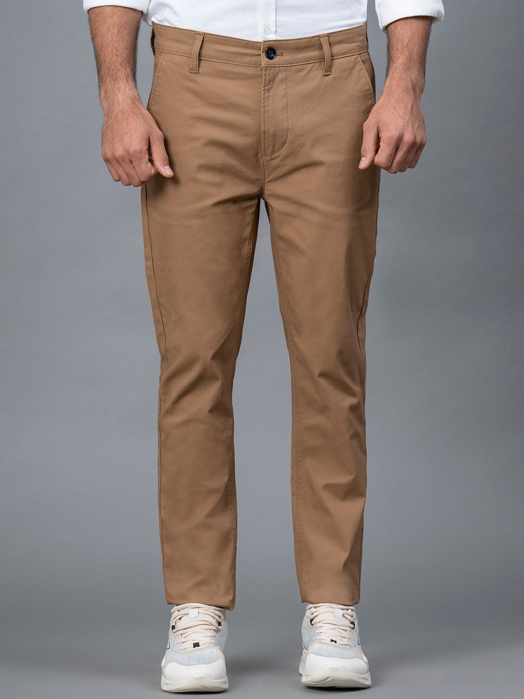 Buy Red Tape Men Skinny Fit Solid Chinos Trousers - Trousers for