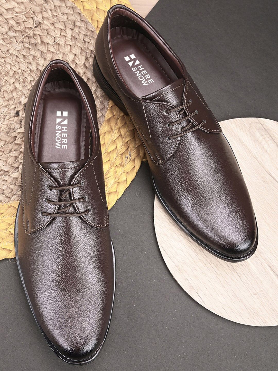 HERE&NOW Men Brown Derbys Men Derbys Formal Shoes