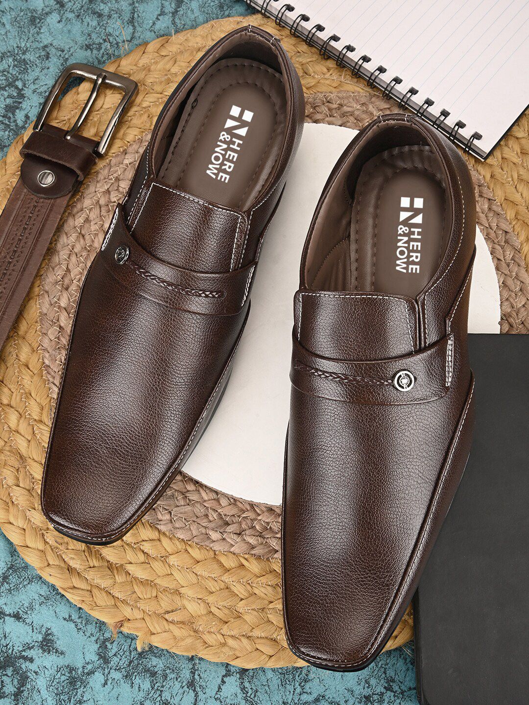 HERE&NOW Men Brown Slip-Ons Loafers Formal Shoes