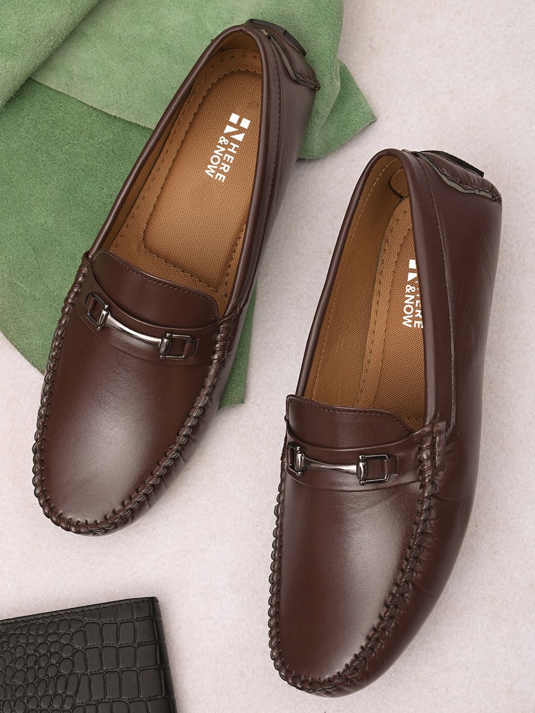 HERE&NOW Men Brown Lightweight Loafers