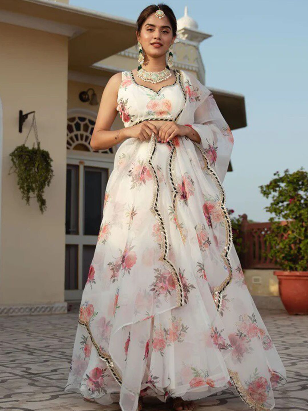 Kedar Fab Printed Semi-Stitched Lehenga & Unstitched Blouse With Dupatta Price in India