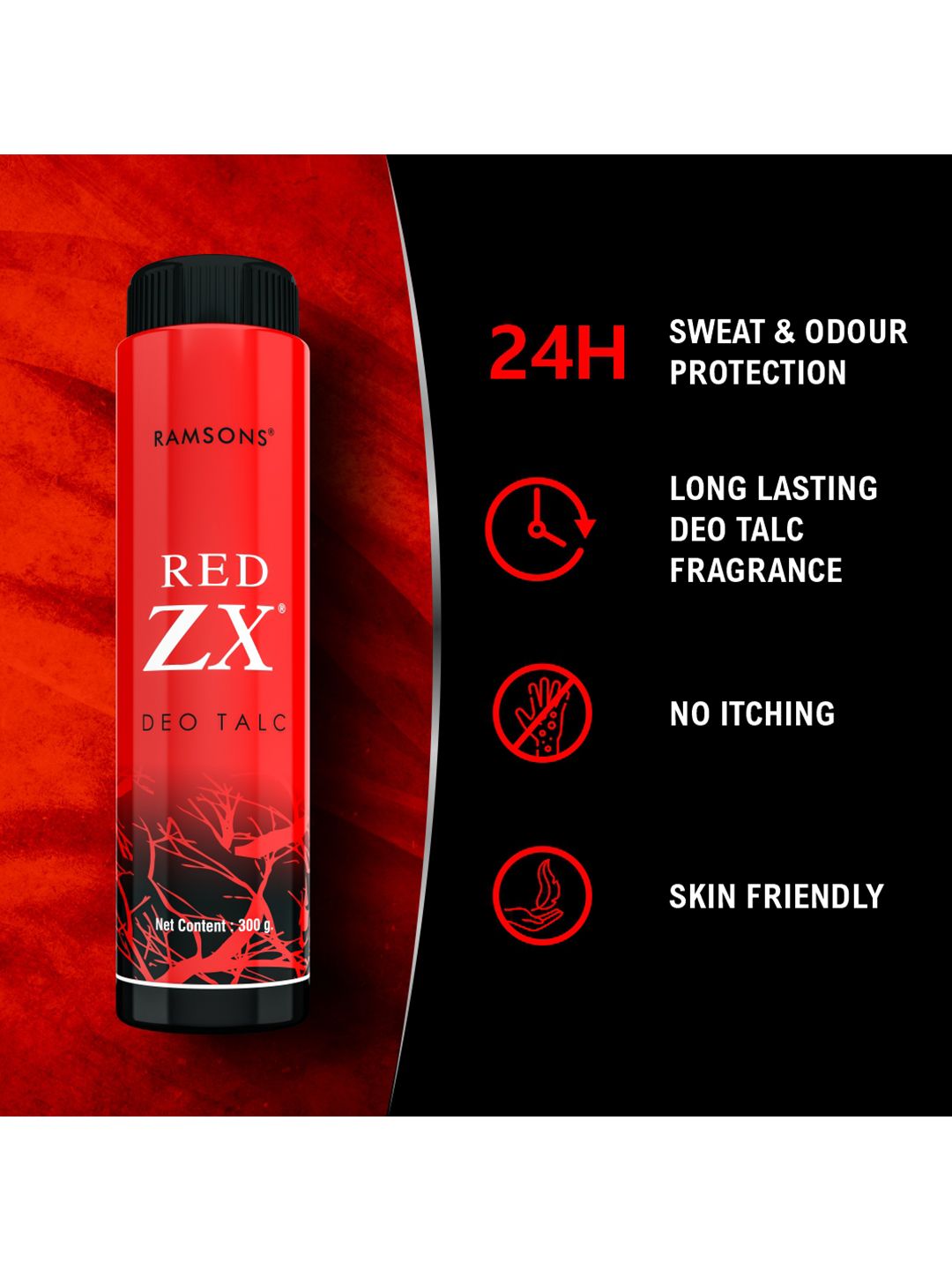 Buy Ramsons RED ZX Deo Fragranced Talcum Powder - 300 g - Talcum