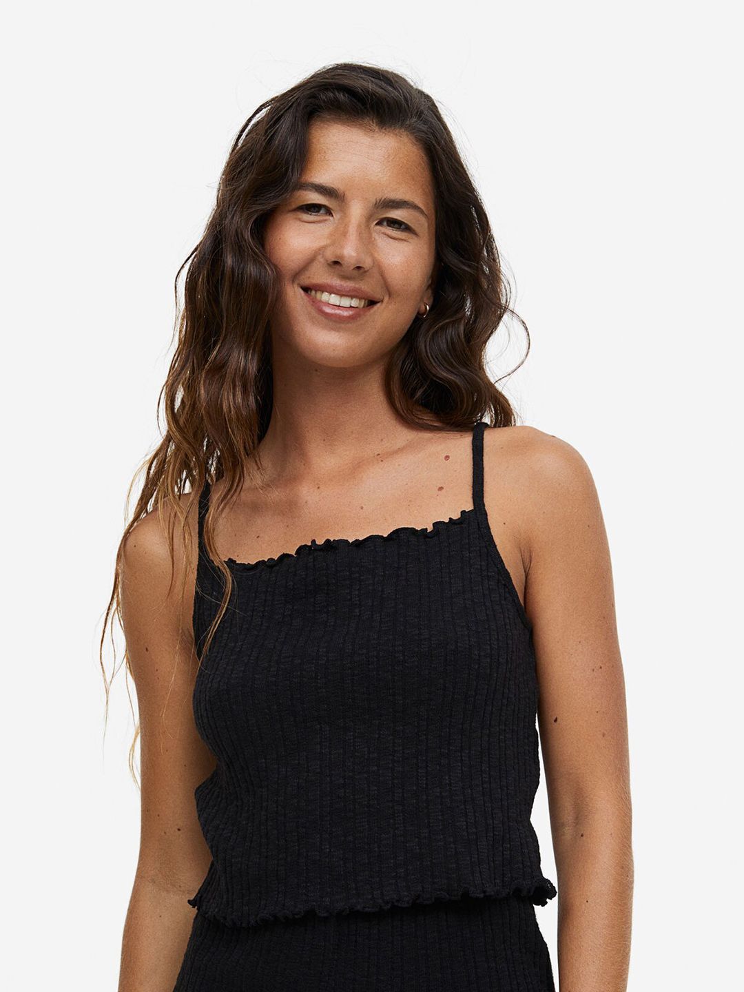 H&M Women Ribbed Strappy Top Price in India