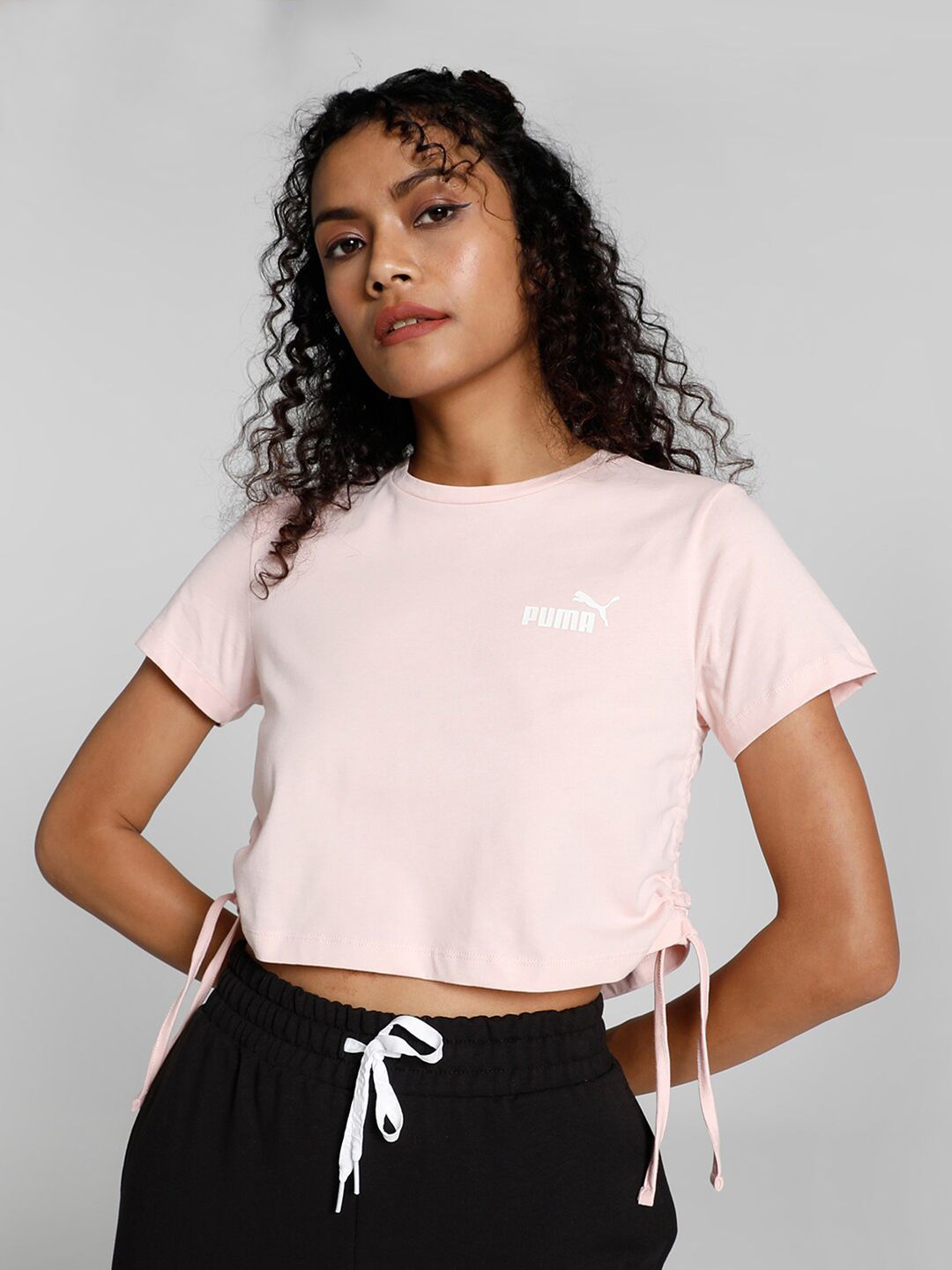 Puma Women Drawstring Fashion Cotton T-Shirt Price in India