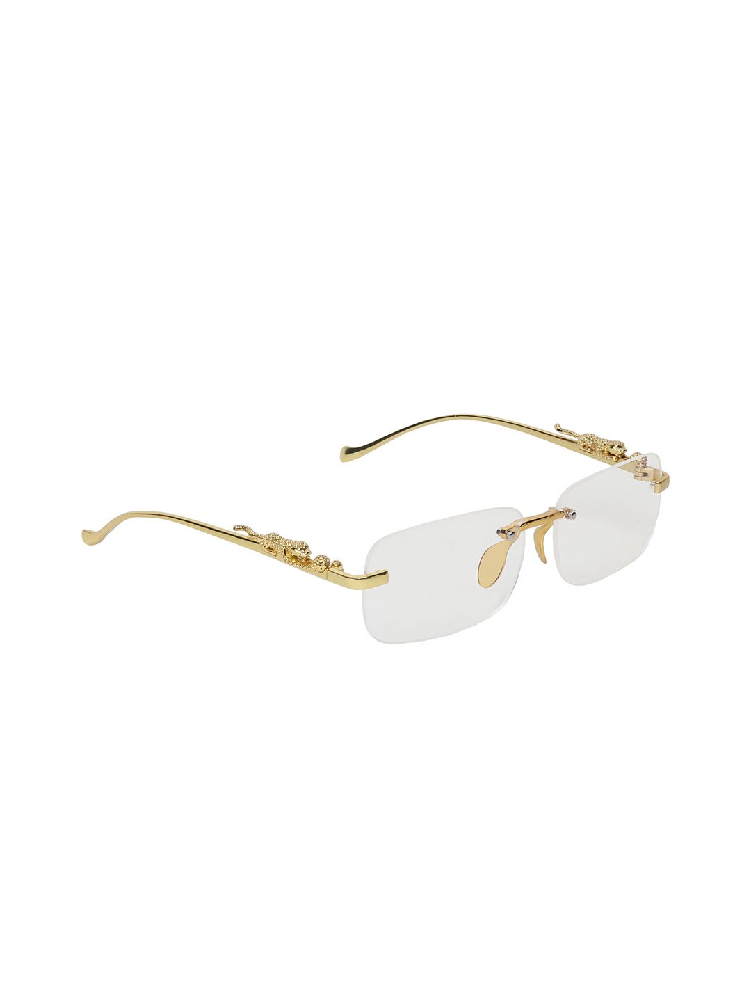 ALIGATORR Full Rim Square Sunglasses with UV Protected Lens AGR_CARTR_GLD-WHT