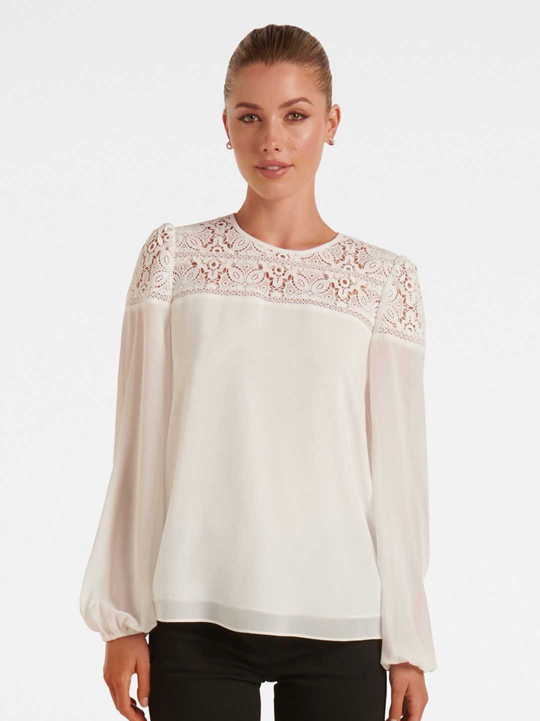Forever New Puff Sleeves Regular Top Price in India