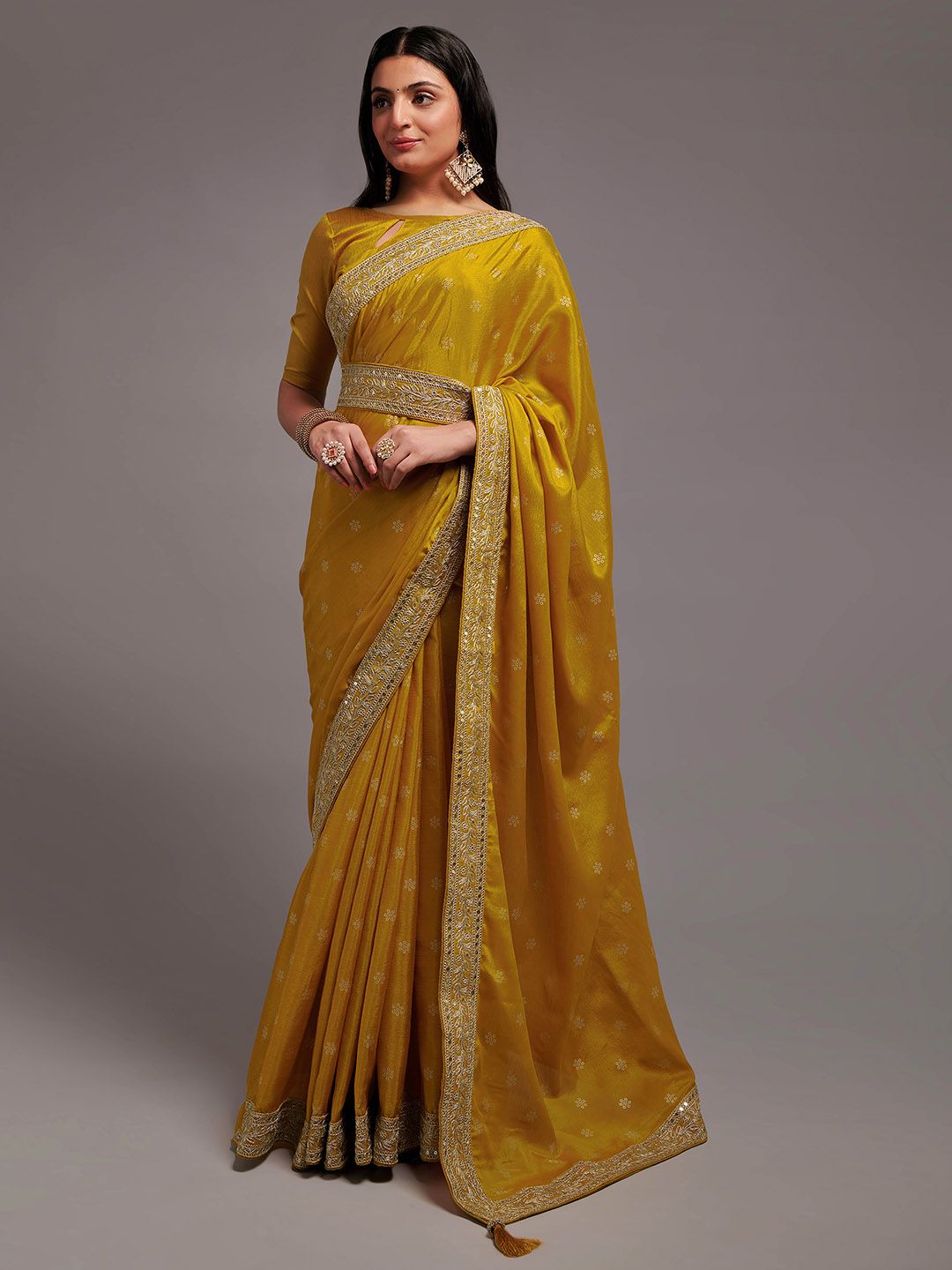 KALINI Floral Embroidered Saree Price in India