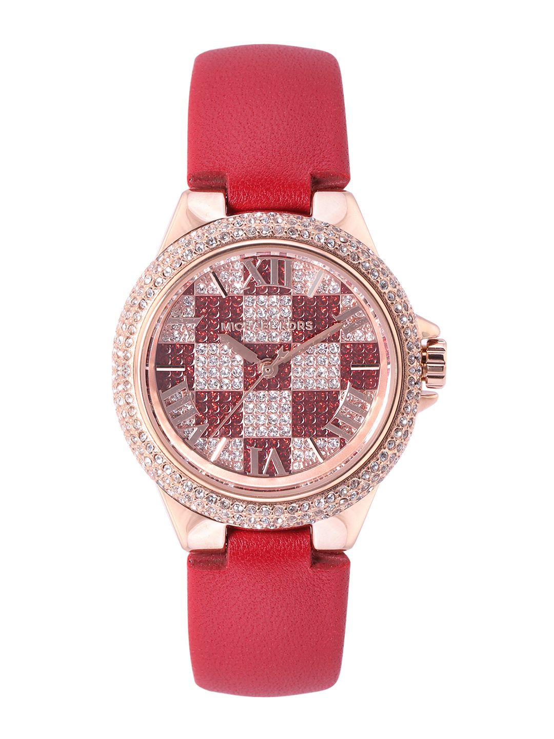 Buy Michael Kors Women Embellished Dial & Leather Straps Analogue