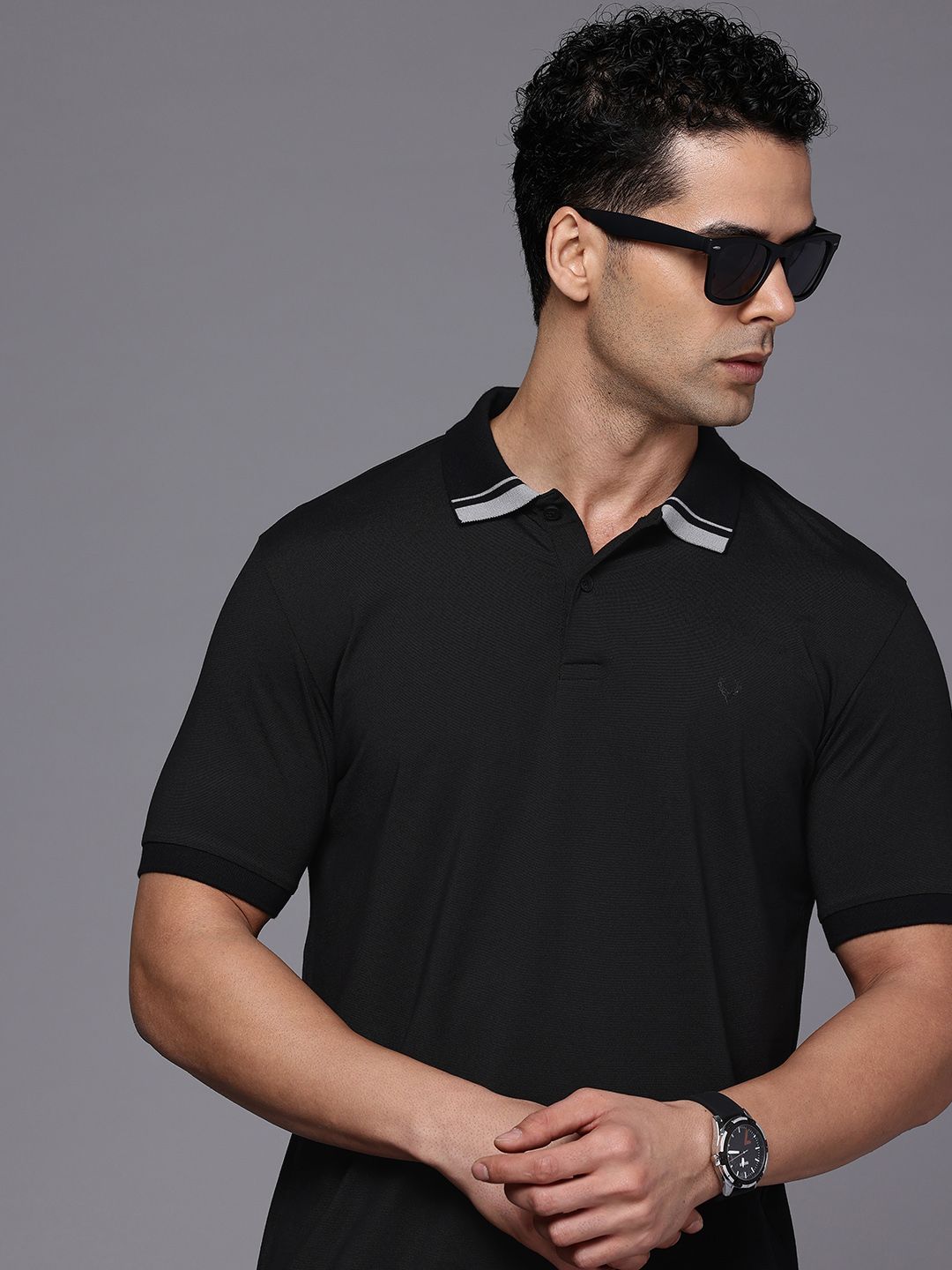 Allen Solly Solid Polo Collar Casual T-shirt