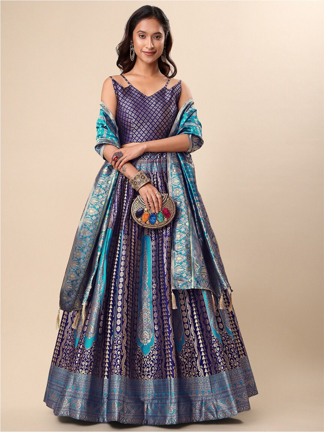 PURVAJA Ready to Wear Lehenga & Unstitched Blouse With Dupatta Price in India