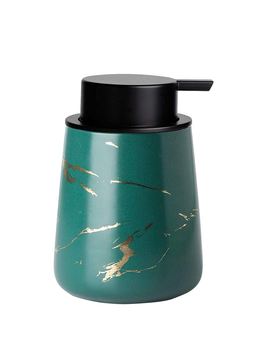 FabSeasons Green & Black Printed Ceramic Soap Dispenser