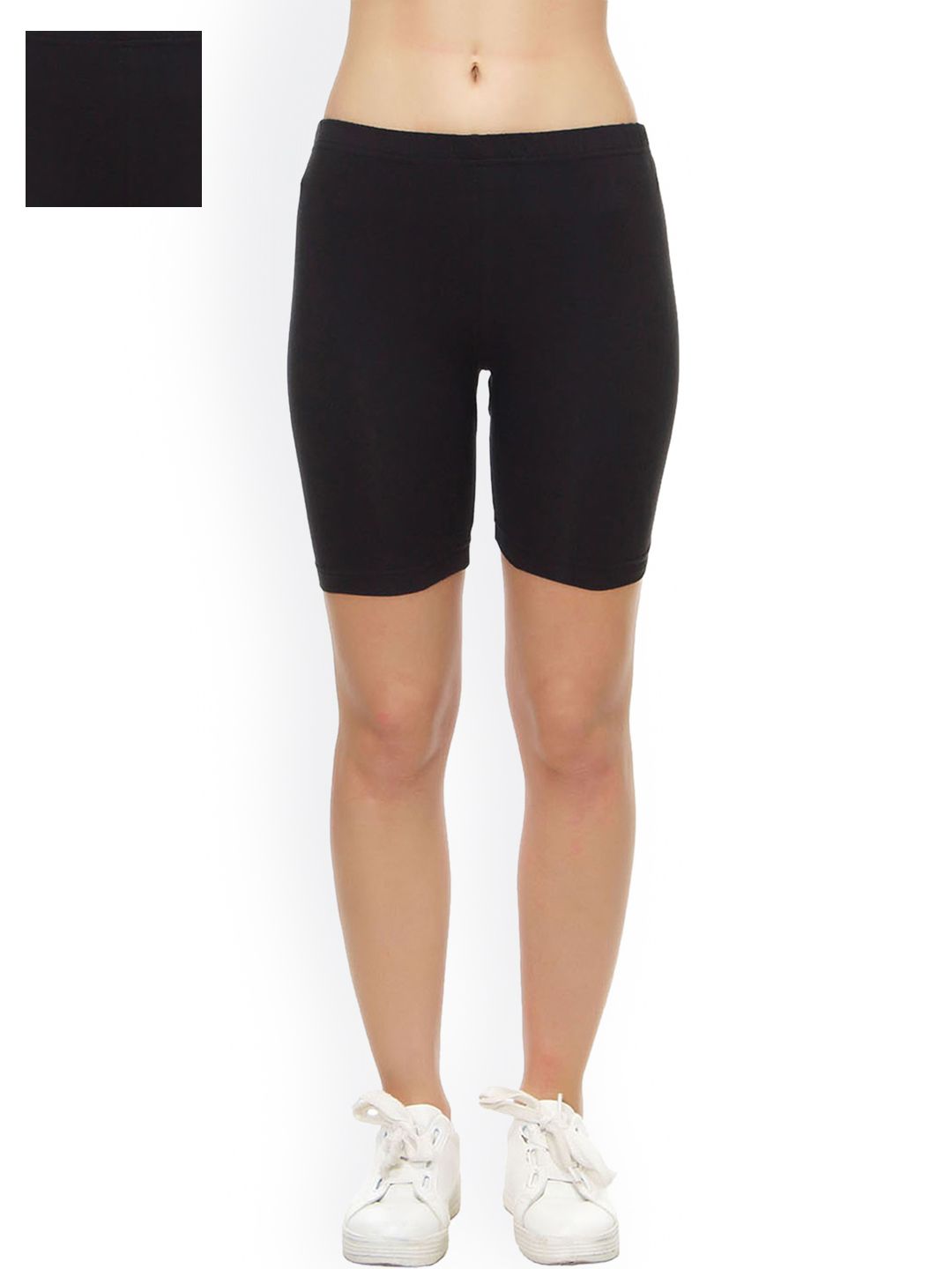 Lady Lyka Black Pack of 2 Cycling Shorts Price in India
